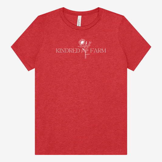 Women's Flower Logo T-Shirt - Heather Red